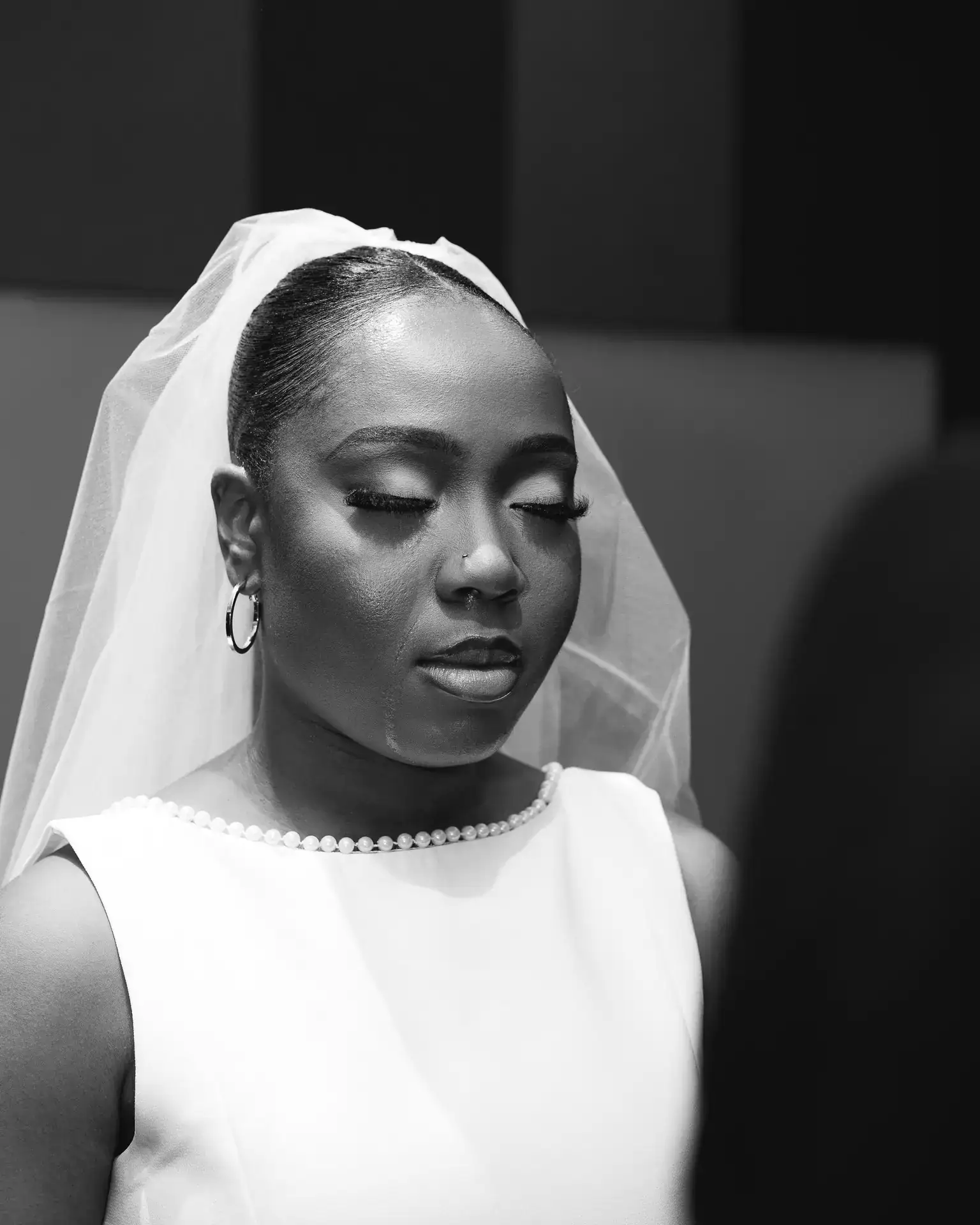 Black wedding couple portrait