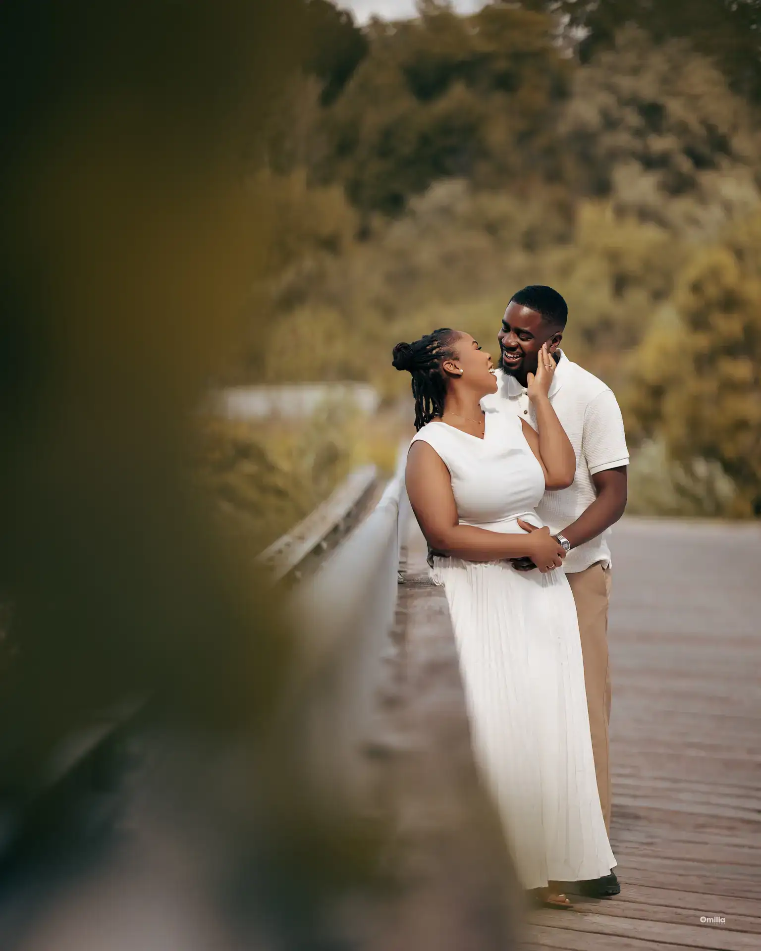 Engagement couple close-up